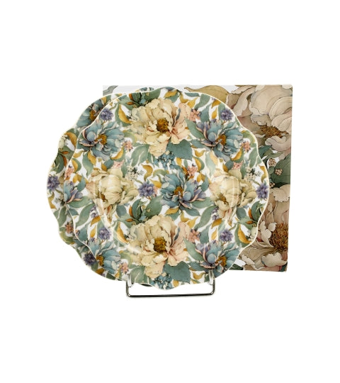 Set 2 farfurii pentru desert, Bujori albi, 19.3 cm, DUO