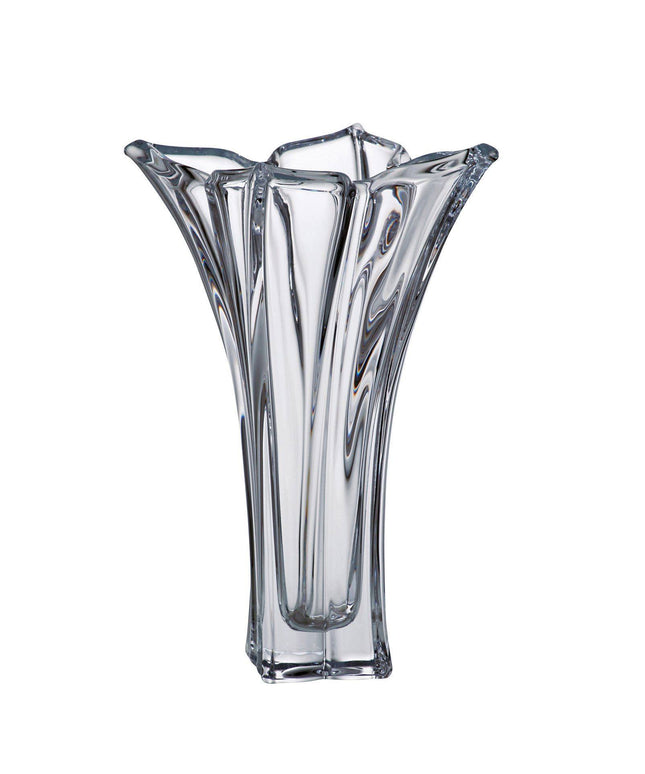 Vază FLORALE, din cristalit transparent de Bohemia, cu design elegant și finisaj strălucitor, ideală pentru aranjamente florale și decor interior sofisticat