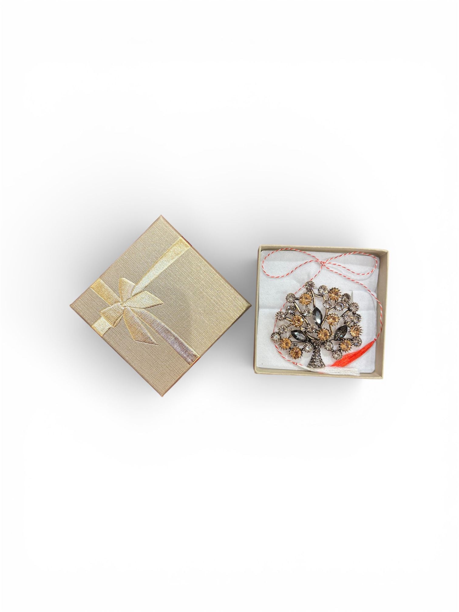 Martisor Brosa design copacul vietii cu pietricele din sticla colorata, 5,5 cm