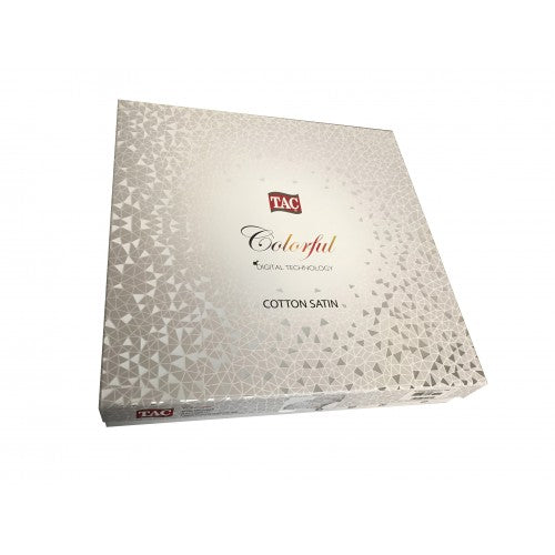 Lenjerie de pat Jamie pudra Digital TAC (Bumbac Satinat DELUXE) - Victoria home deco