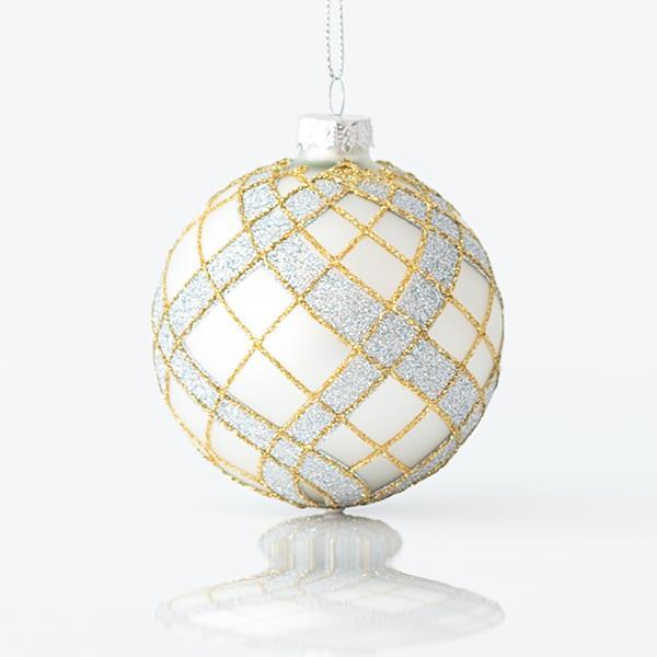 Set de 4 Globuri Argintiu Mat, 8 cm, EUROLAMP