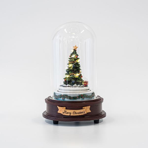 Lampa decorativa de Craciun, cu muzica si miscare, multicolor, 13.5x13.5x20cm,