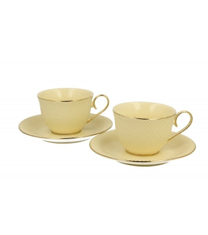 Set 2 cani espresso Duo Collection, portelan, ecru, 5.5x10x7.7cm - Victoria home deco