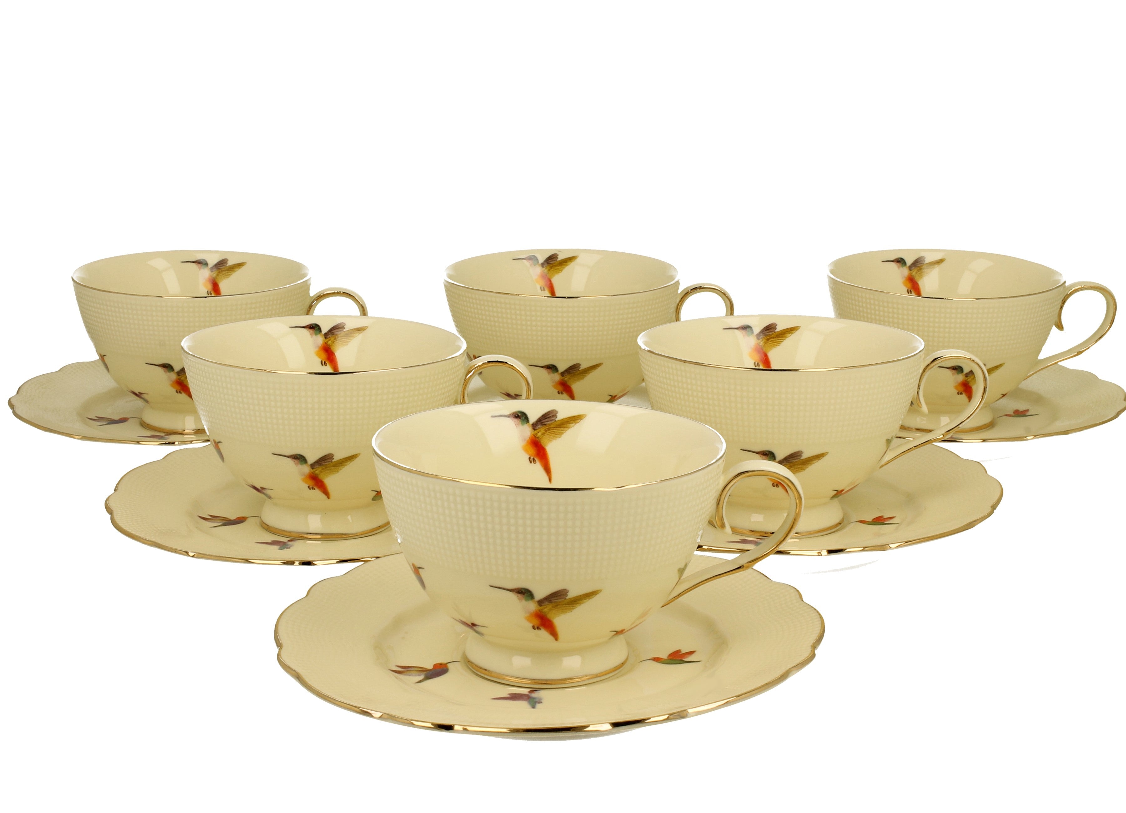Set 6 cesti din portelan, 260 ml, Colibri