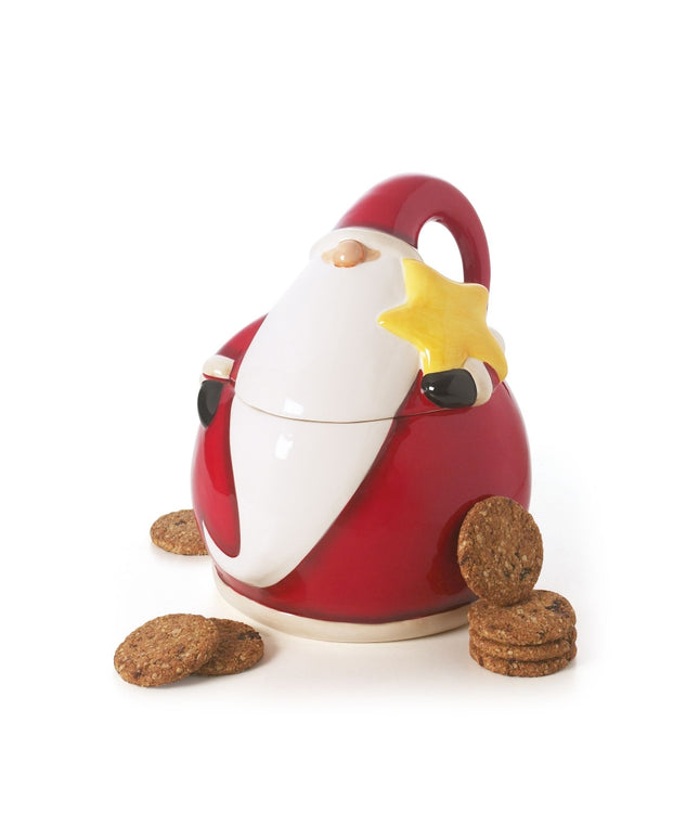 Borcan ceramic prajituri, Santa Claus, cu capac, de Craciun, 900ml - Victoria home deco