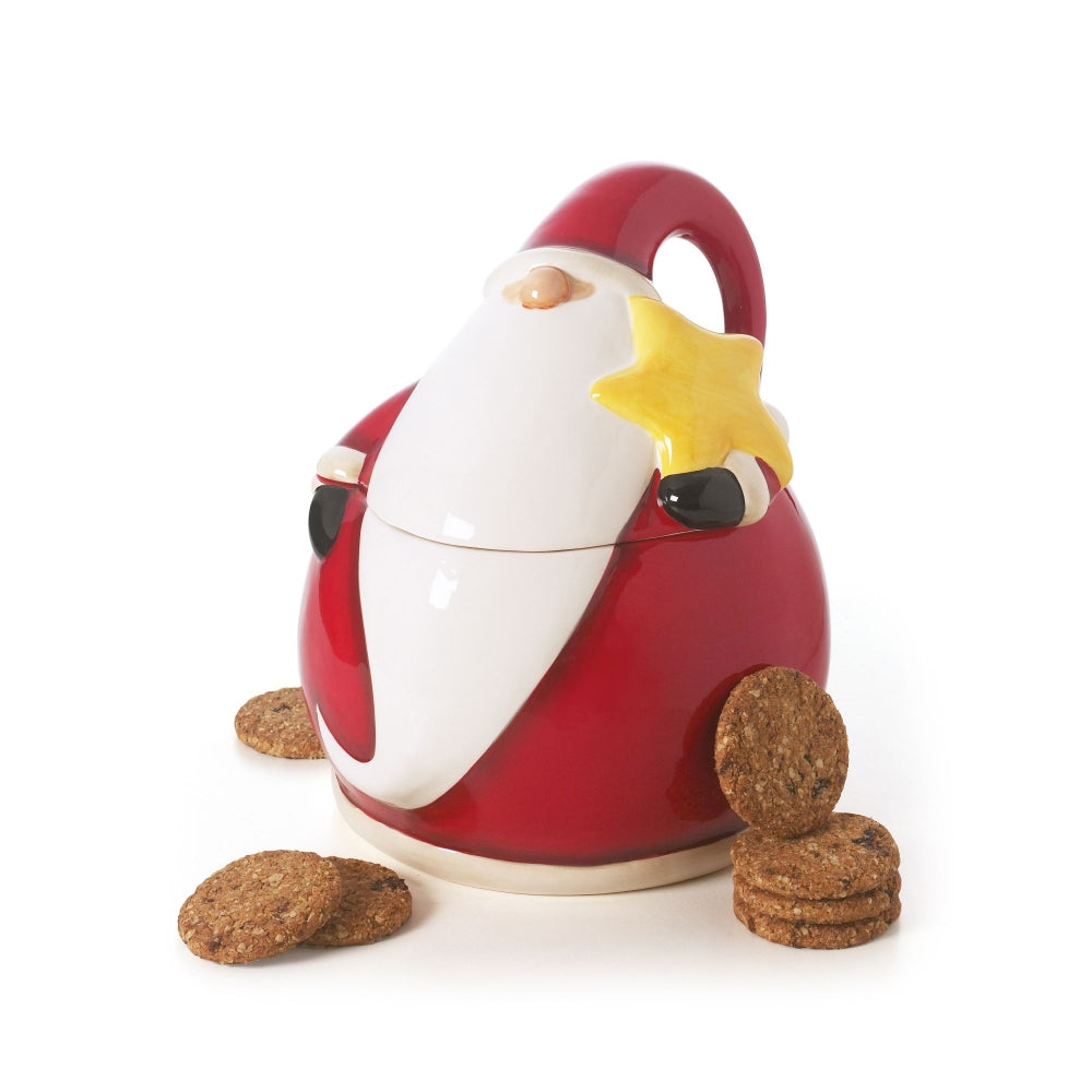 Borcan ceramic prajituri, Santa Claus, cu capac, de Craciun, 900ml - Victoria home deco