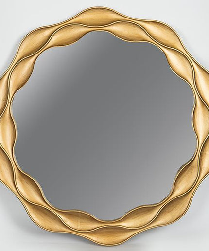 Oglinda perete Golden, moderna, din lemn, 77x3x80 cm