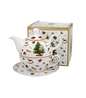 Set ceainic pentru 1 persoana Christmas Tree - Victoria home deco