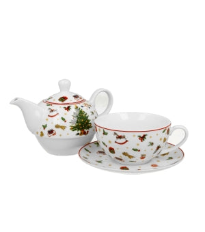 Set ceainic pentru 1 persoana Christmas Tree - Victoria home deco