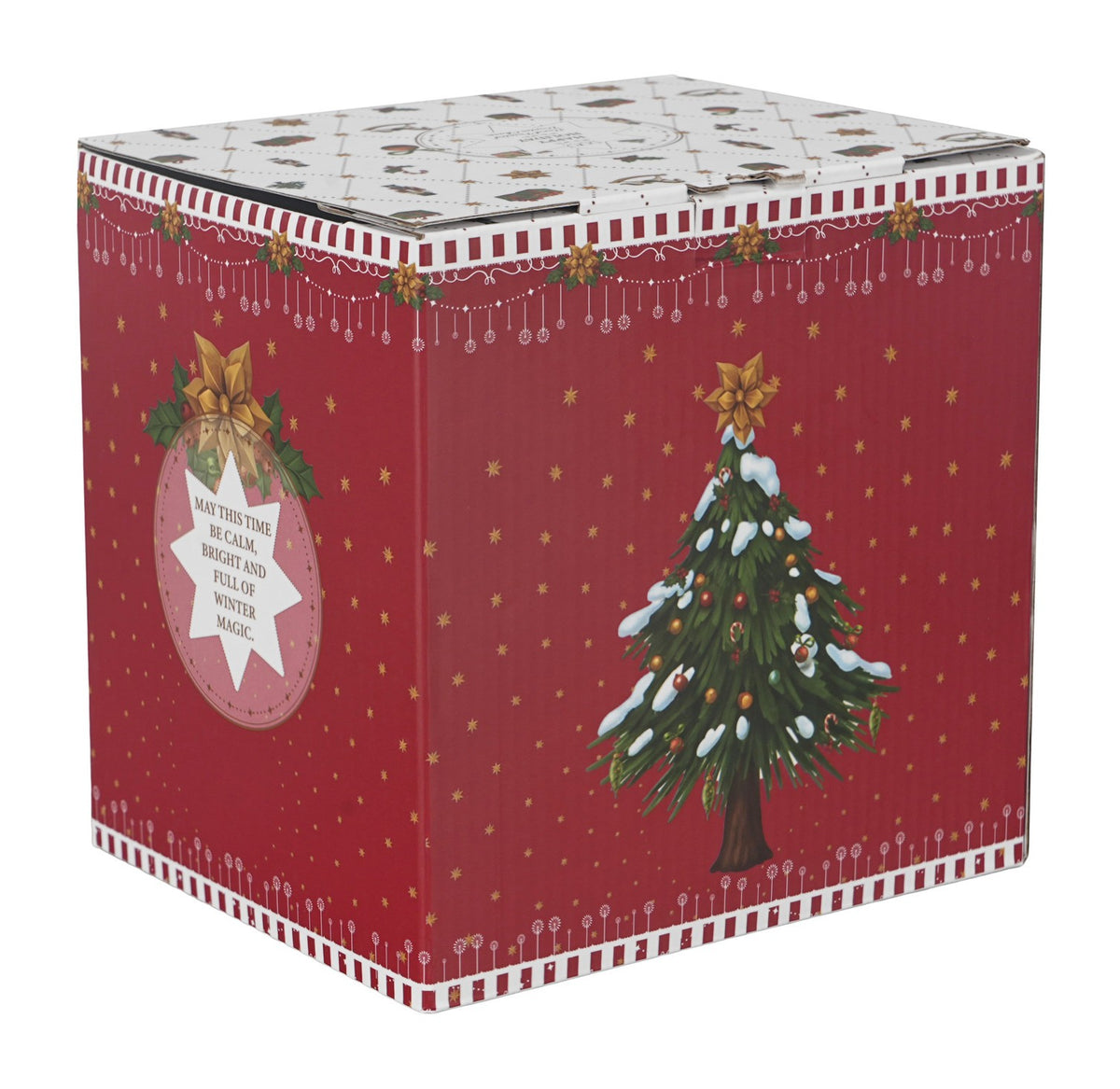 Set pentru ceai, de Craciun, Ornament Joy, Include ceainic cu ceasca si farfurie, 350 ml