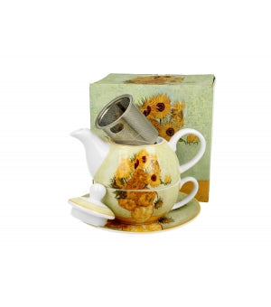 Ceainc Floarea-Soarelui cu farfurie inspirat de Van Gogh 300/350ml - Victoria home deco