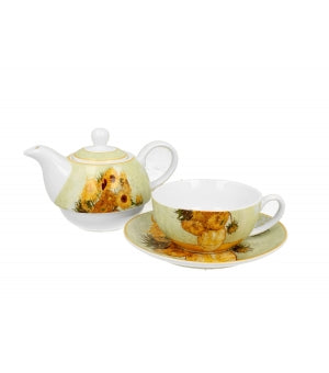 Ceainc Floarea-Soarelui cu farfurie inspirat de Van Gogh 300/350ml - Victoria home deco