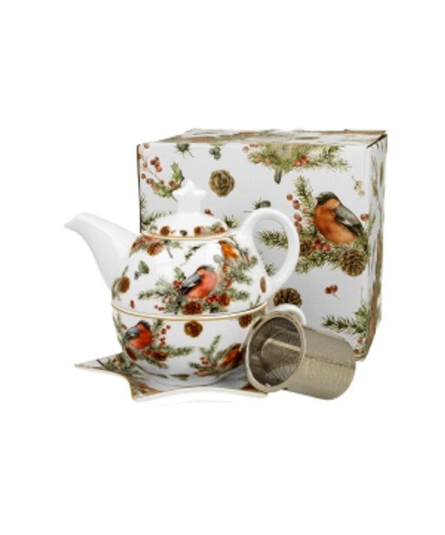 Set ceainic pentru o persoana, colectia Christmas Birds - Victoria home deco