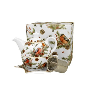 Set ceainic pentru o persoana, colectia Christmas Birds - Victoria home deco