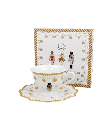 Set ceașcă și farfurie Christmas Balerina, 190ML - Victoria home deco