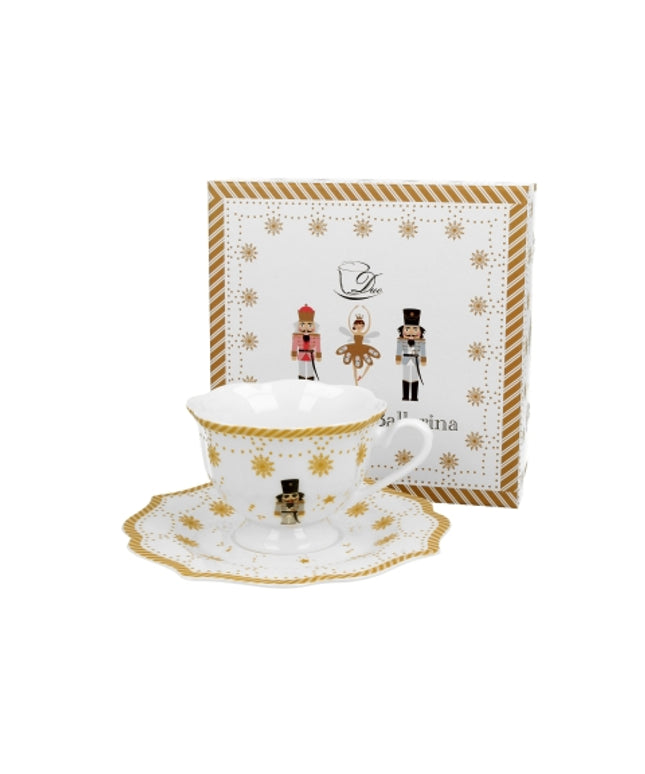 Set ceașcă și farfurie Christmas Balerina, 190ML - Victoria home deco