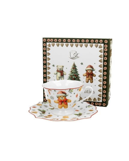 Set ceasca și farfurie Christmas Cuties, 190ml - Victoria home deco