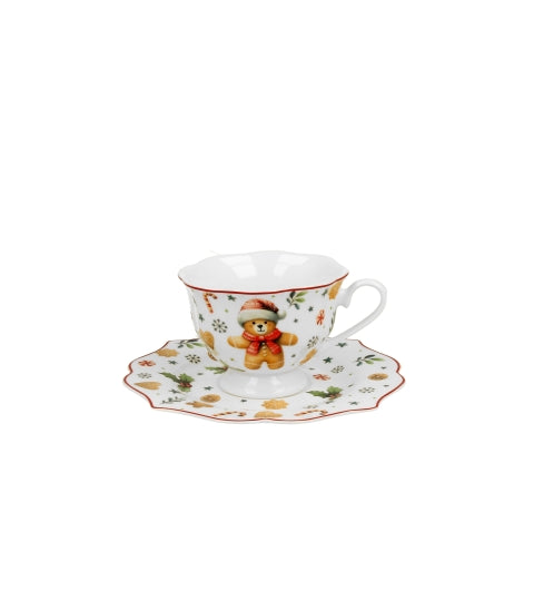 Set ceasca și farfurie Christmas Cuties, 190ml - Victoria home deco