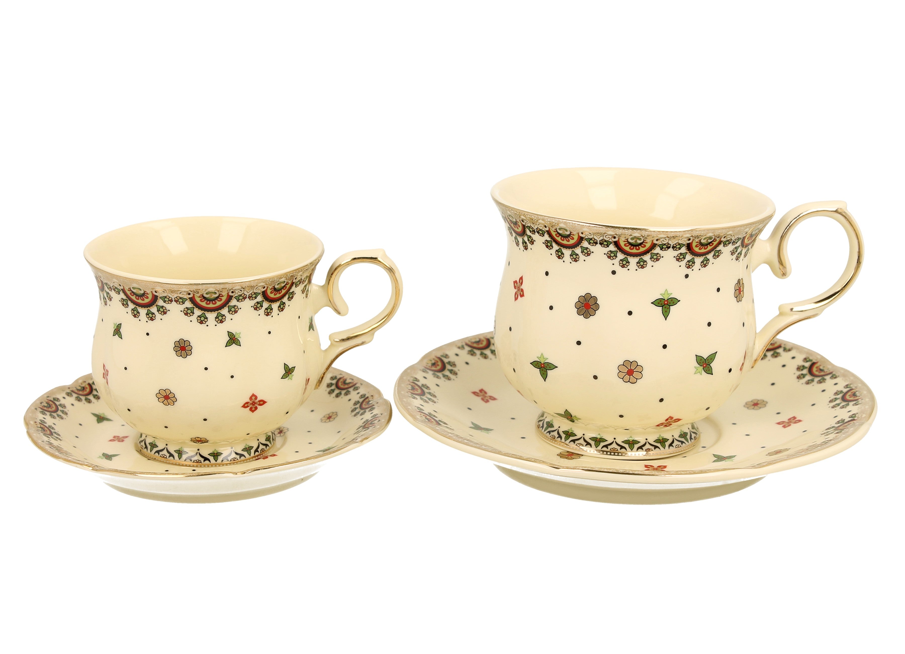 Set 2 cesti espresso Casablanca, Duo, Portelan, 2x150 ml, Crem - Victoria home deco