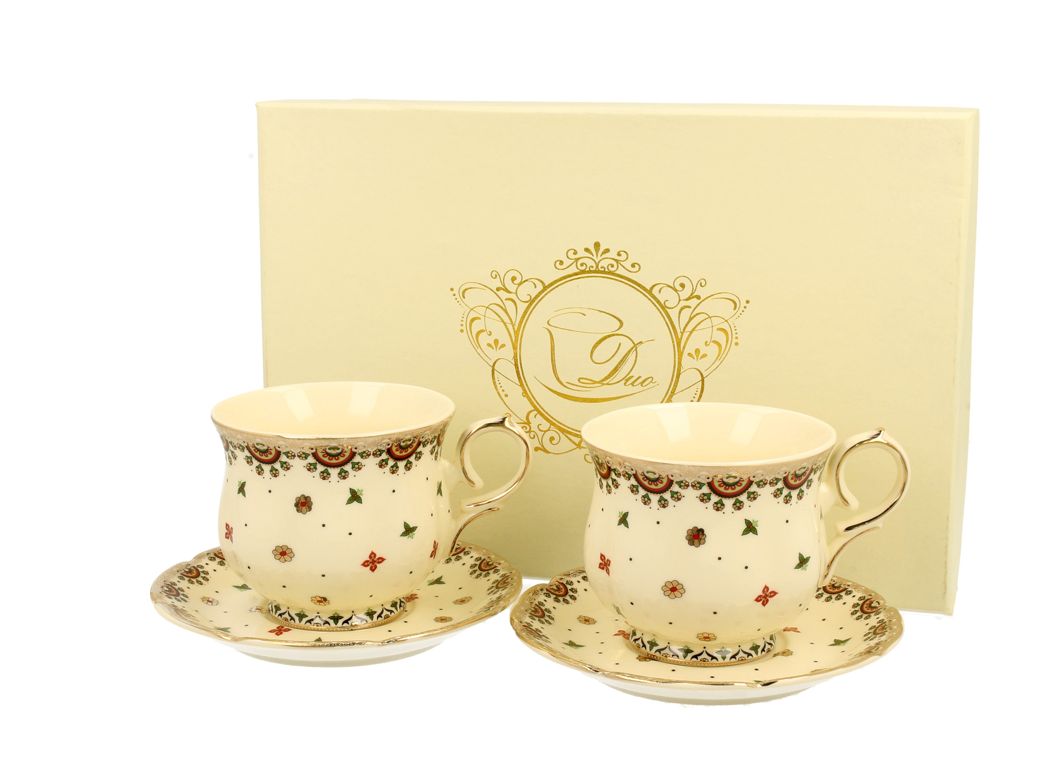 Set 2 cesti espresso Casablanca, Duo, Portelan, 2x150 ml, Crem - Victoria home deco