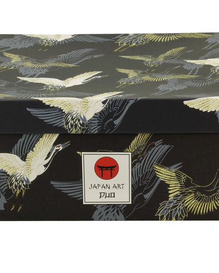 Set de 2 cani de 250 ml cu farfurioare CRANES BY NIGHT - Victoria home deco
