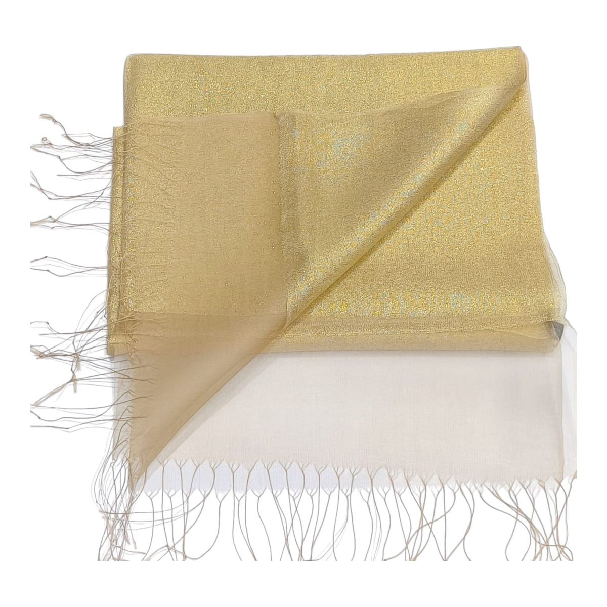 Esarfa din matase naturala, auriu