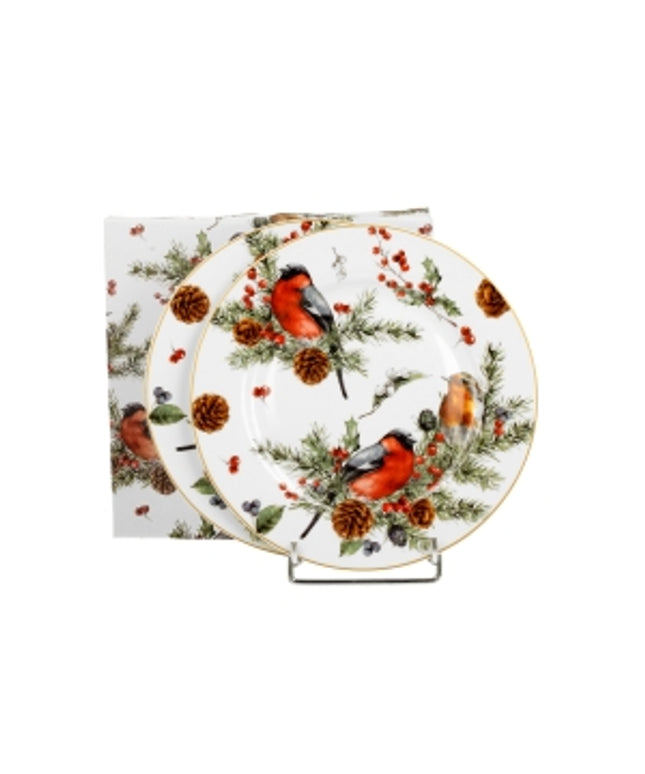 Set 2 farfurii pentru desert Christmas Birds - Victoria home deco