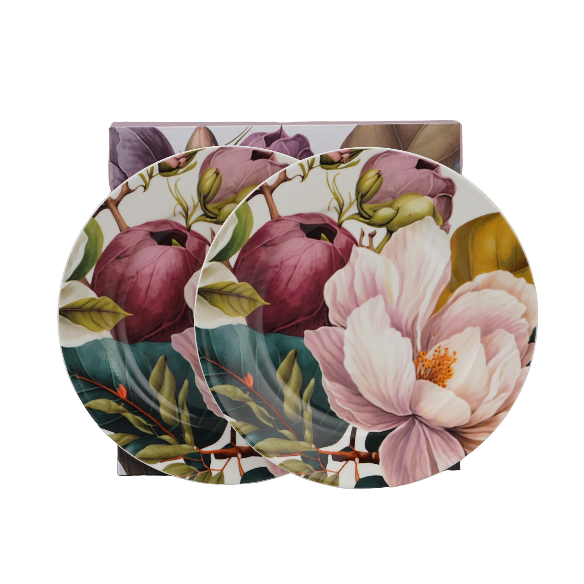 Descărcați fotografii de înaltă rezoluție Set de 2 farfurii de desert MAGNOLIA