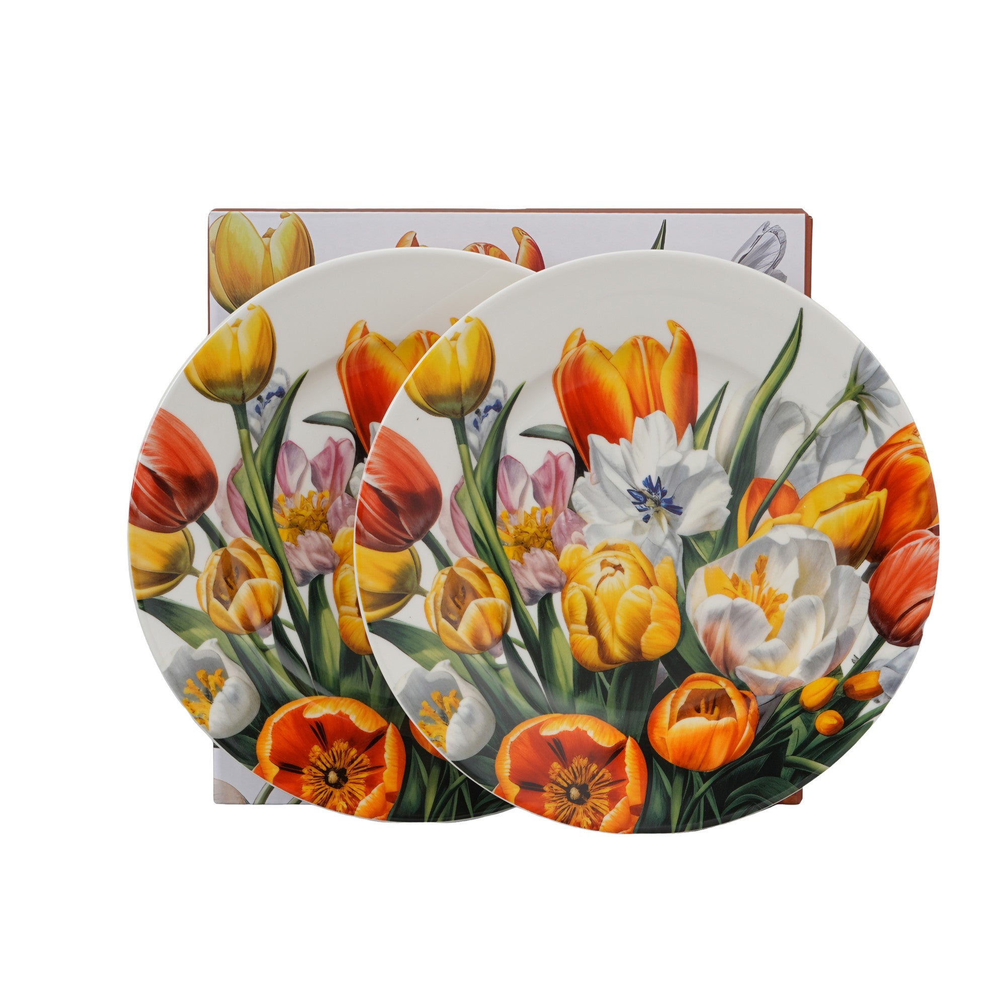 Set de 2 farfurii de desert Lalele, 19 cm, portelan