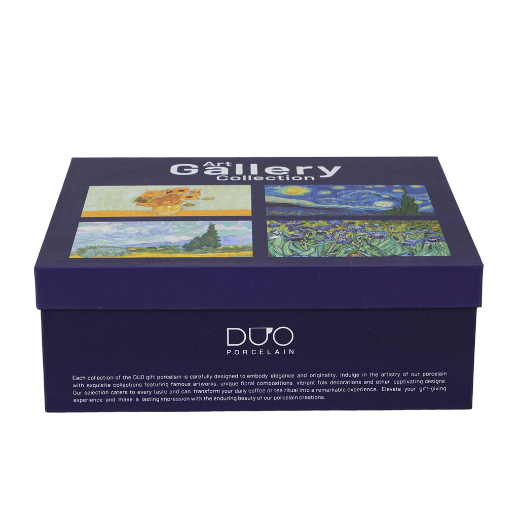 Set de 4 căni din portelan clasice inspirate de Van Gogh,360 ml