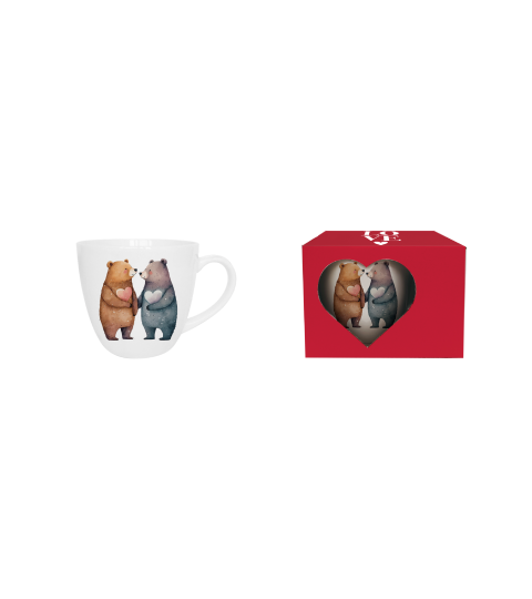 Cana Duo, Ursi 1, din portelan, 460 ml, multicolor