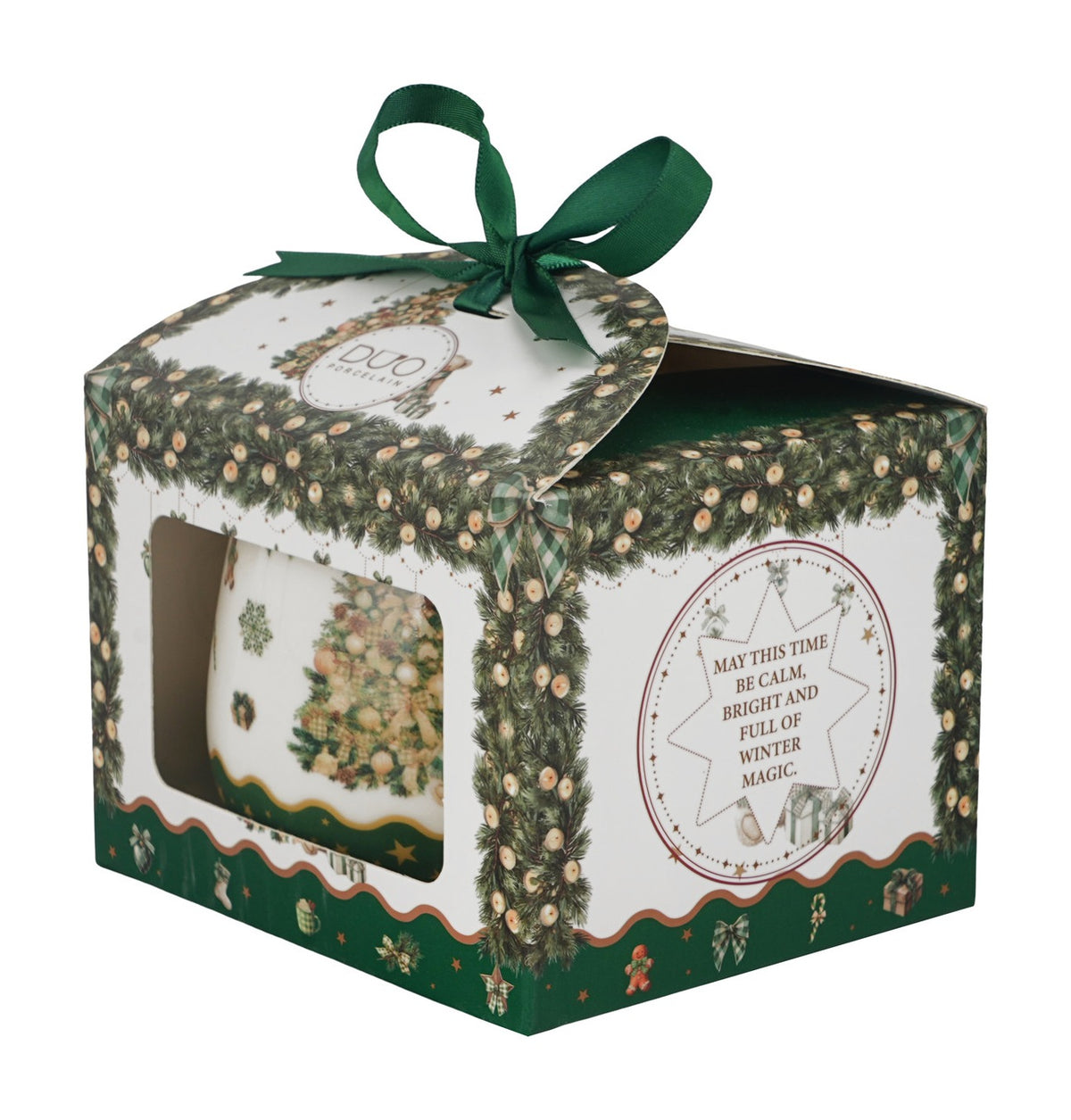 Cana barel din portelan, Craciun, Tree Sparkle, 430 ml