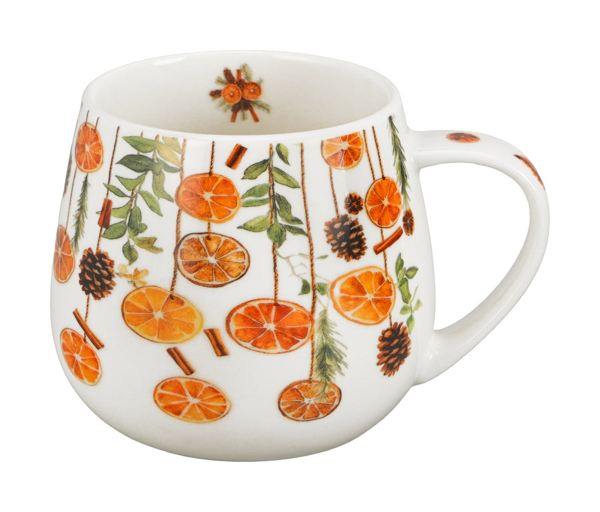 Cana barel din portelan, Craciun -Winter Fruits, 430 ml