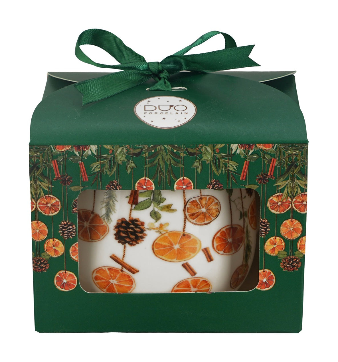 Cana barel din portelan, Craciun -Winter Fruits, 430 ml