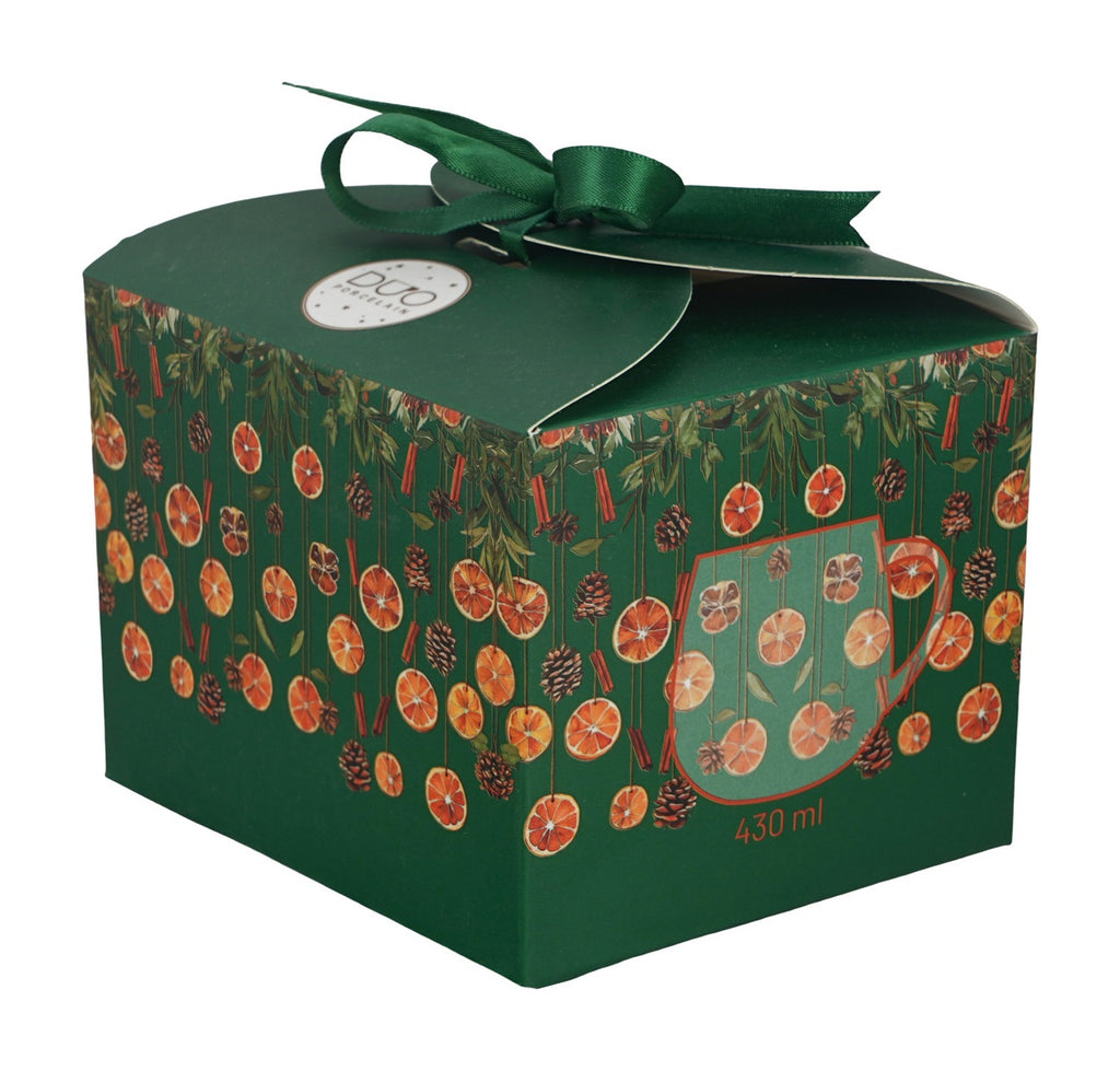 Cana barel din portelan, Craciun -Winter Fruits, 430 ml