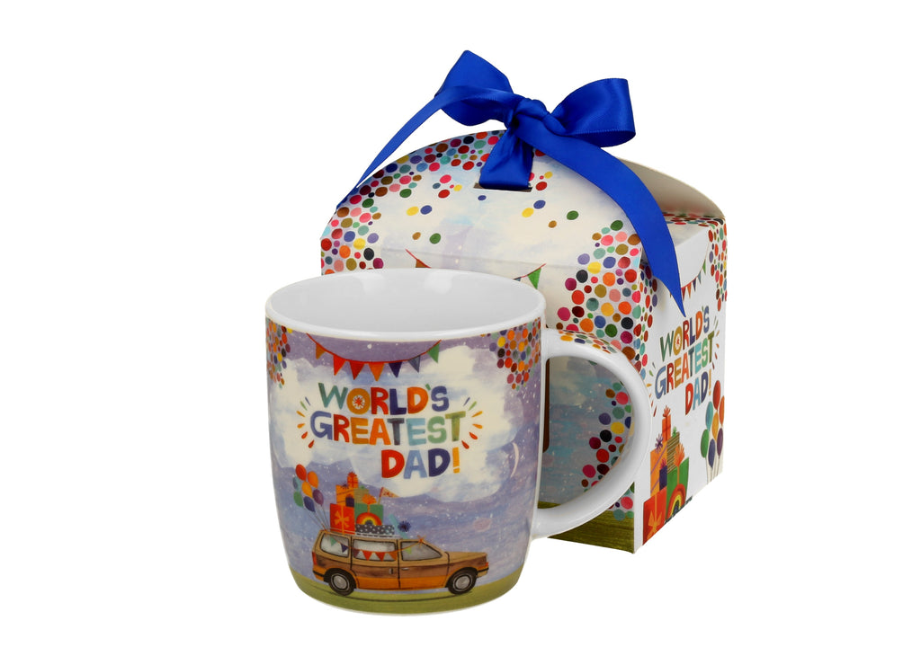 Cană de ocazie „Cel mai bun tata * într-o cutie cu fundă, 400 ml