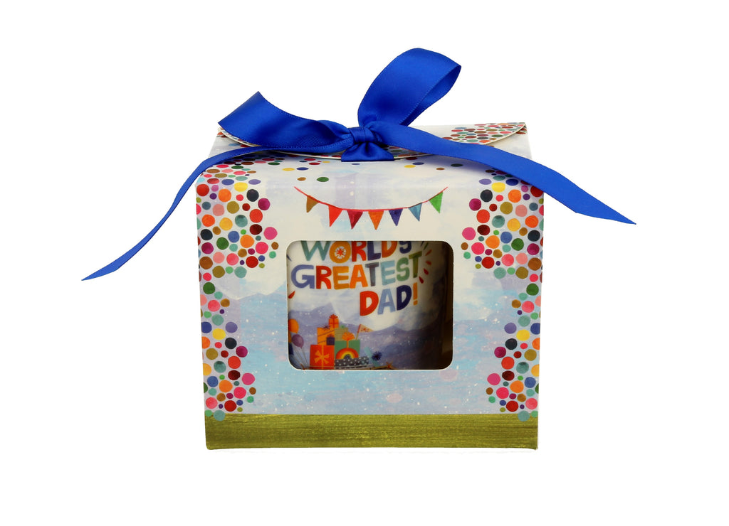 Cană de ocazie „Cel mai bun tata * într-o cutie cu fundă, 400 ml