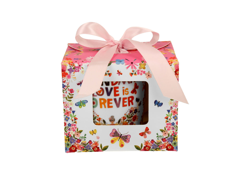 Cana portelan 400 ml, de ocazie ,Bunica, intr o cutie cu funda