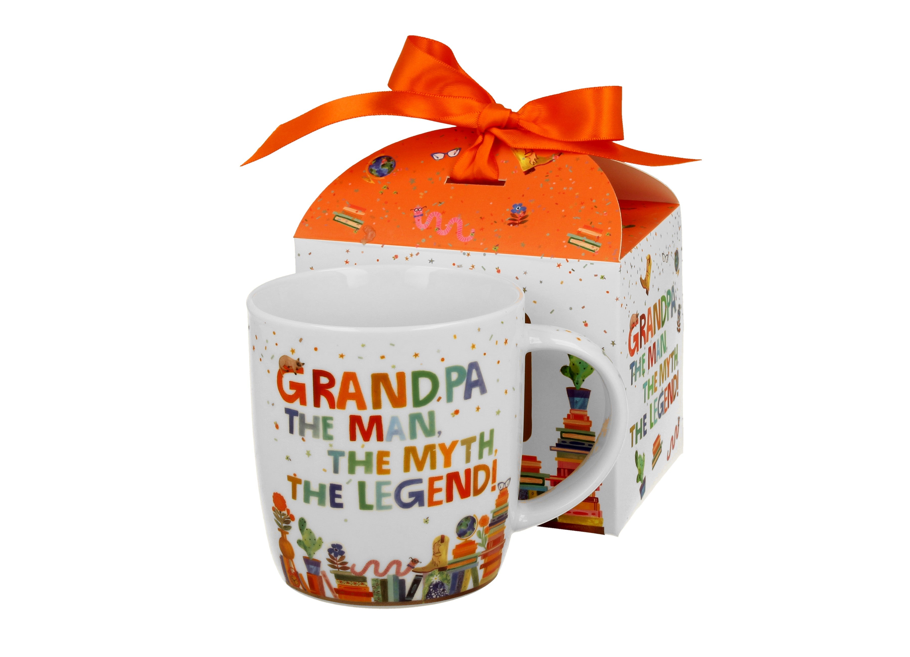 Cana portelan 400 ml, de ocazie ,Bunicul, intr o cutie cu funda