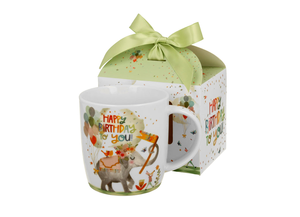 Cană de ocazie „LA MULȚI ANI” într-o cutie cu fundă, 400 ml