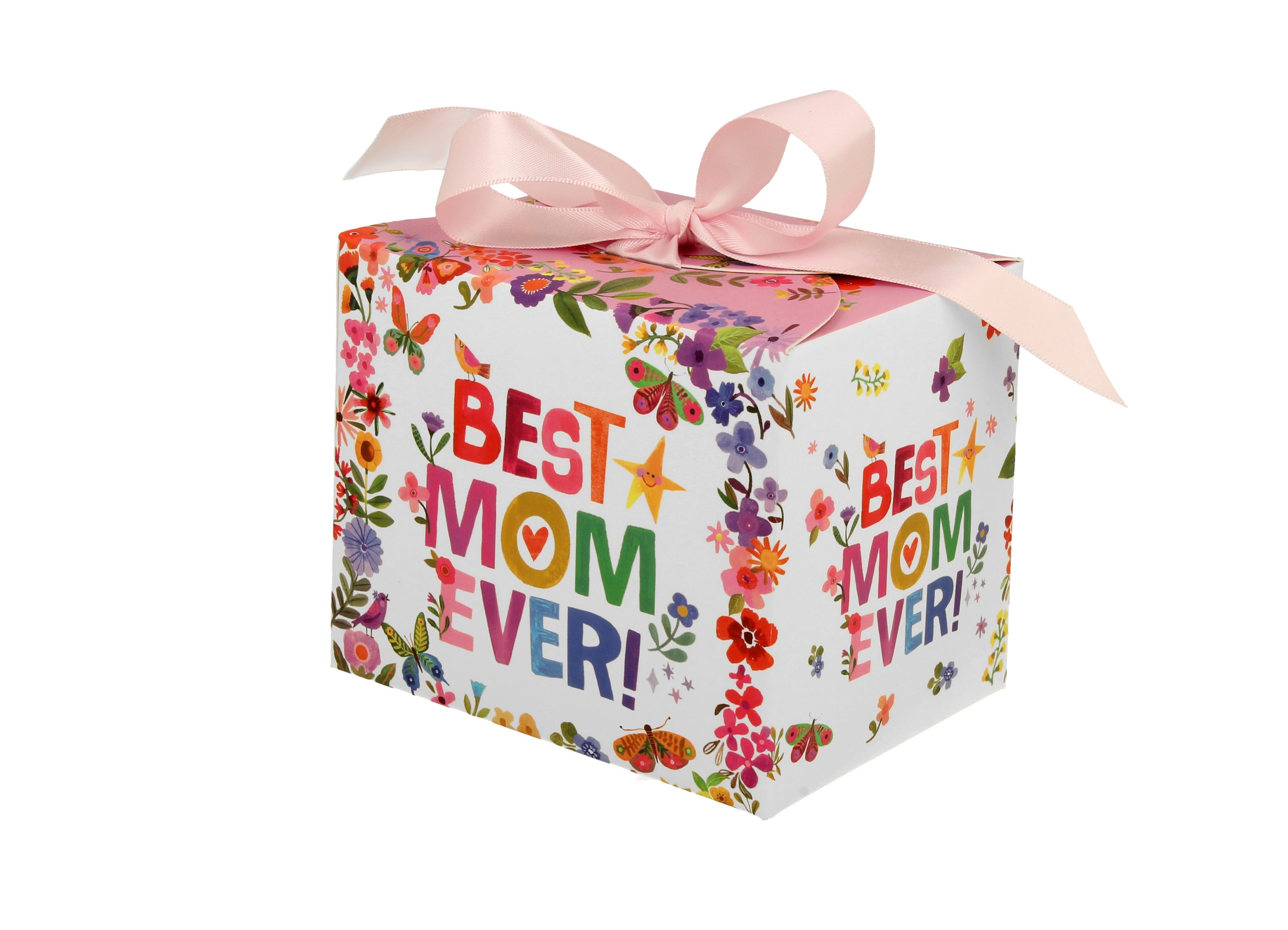 Cană ocazională cu infuzor din portelan „BEST MOM” într-o cutie cu fundă, 400ml