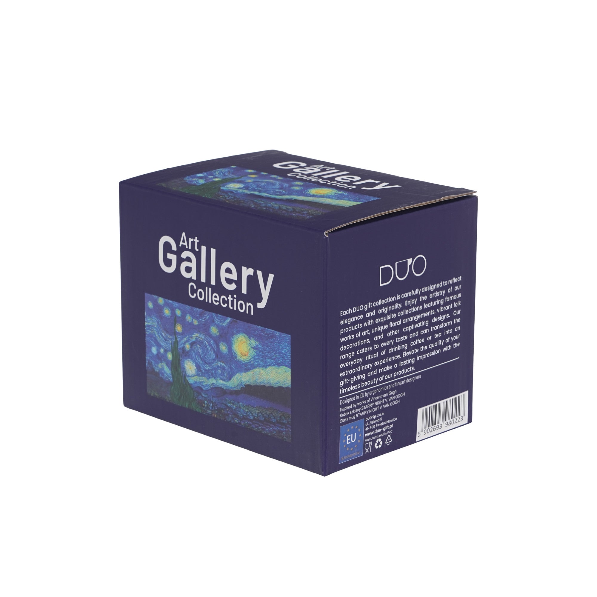 Cană de sticlă cu pereți dubli STARRY NIGHT inspirată de Van Gogh, 350 ml