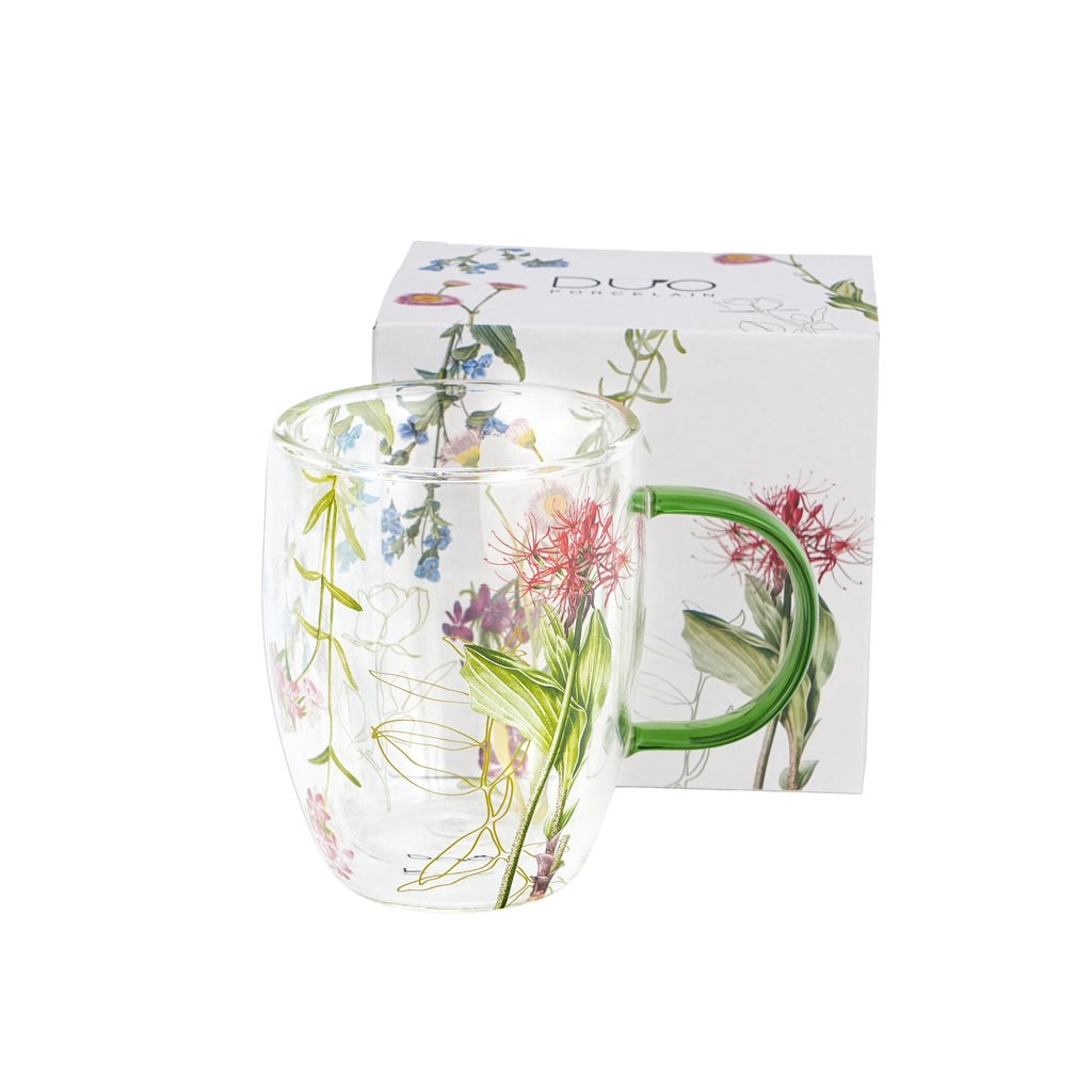 Cana de sticla, Culorile Naturii, 350 ml, cu pereti dubli