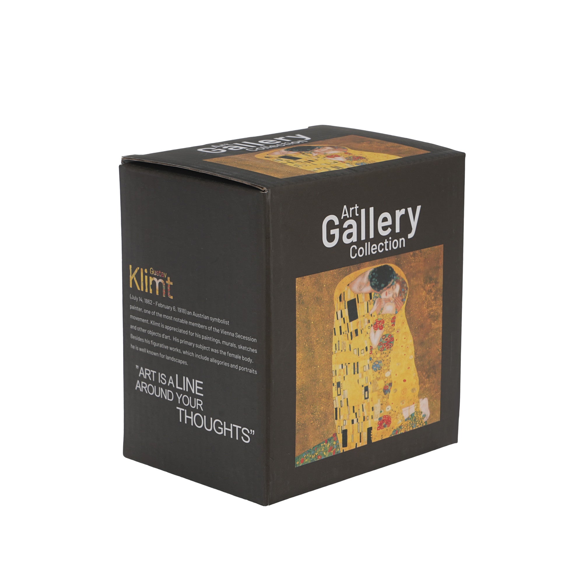 Cană de sticlă cu pereți dubli THE KISS CLASSIC și infuzor din oțel inoxidabil inspirată de G. Klimt  350 ml