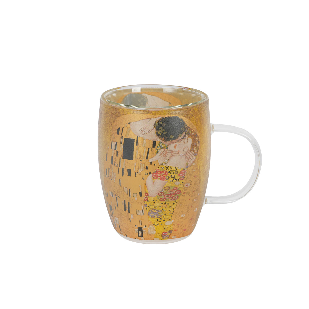 Cană de sticlă cu pereți dubli THE KISS CLASSIC inspirată de G. Klimt , 350 ml