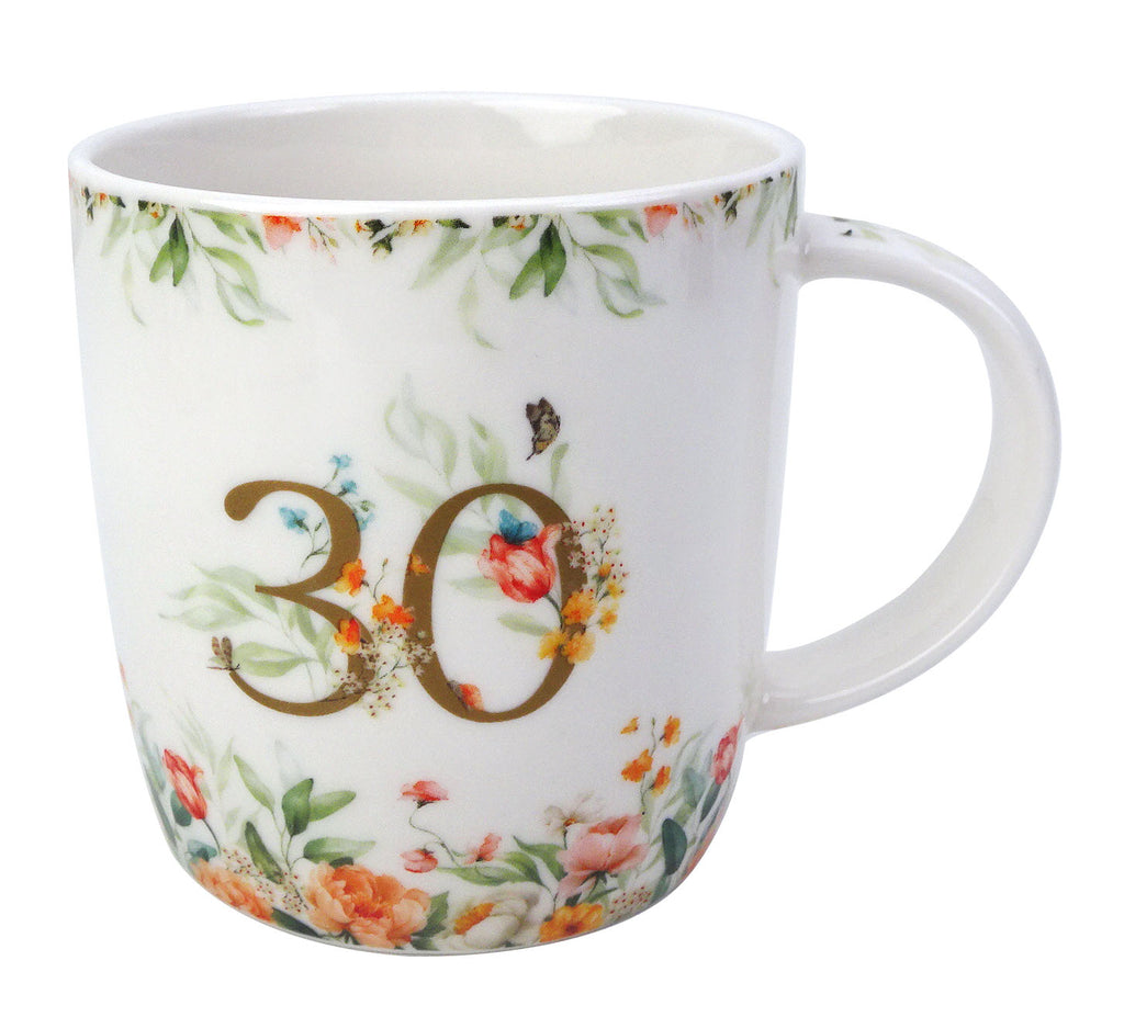 Cană de ziua de naștere „30” într-o cutie cu fundă