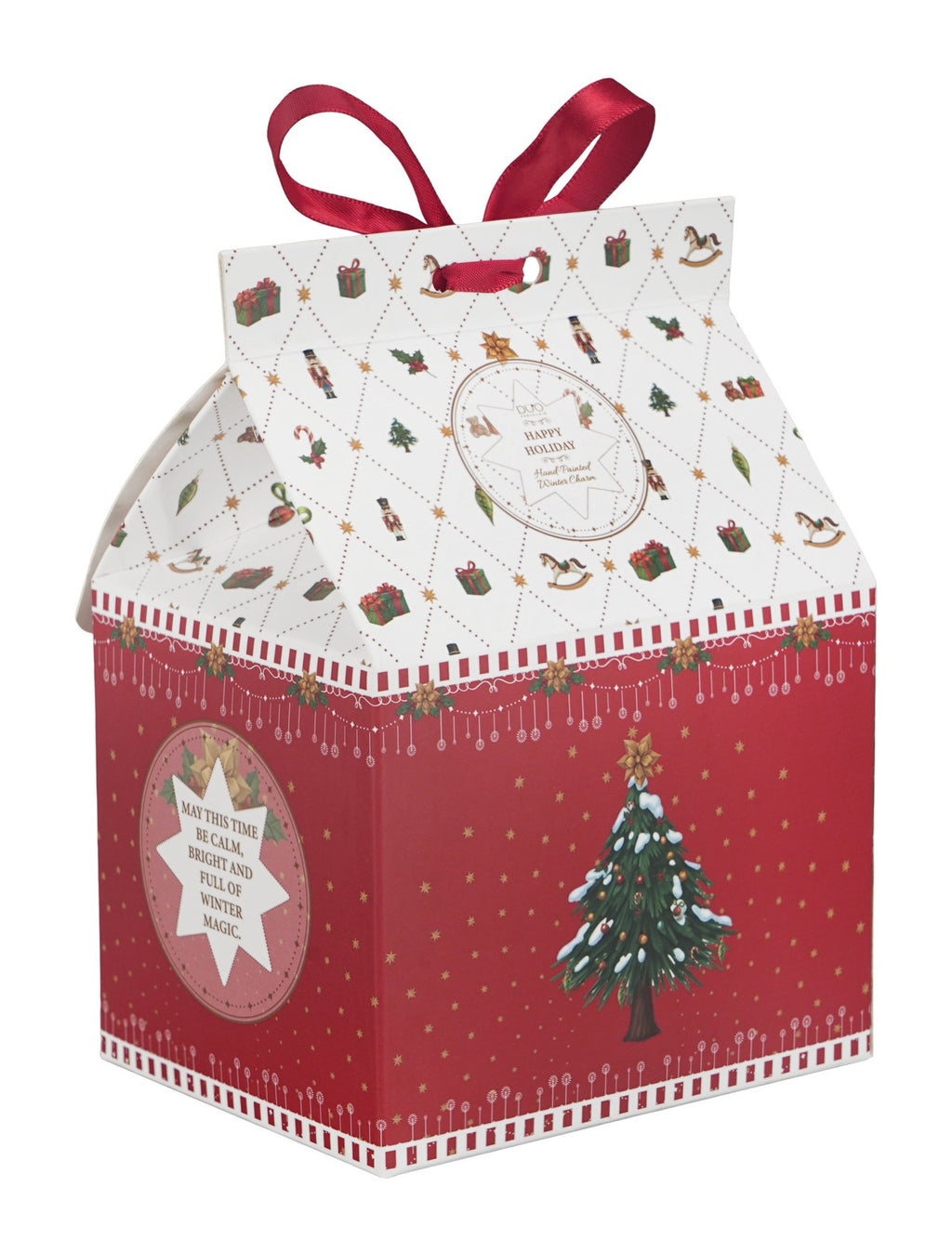 Cana DUO 360 ml Craciun, multicolor, Ornament Joy, portelan, ambalata in cutie decorativa