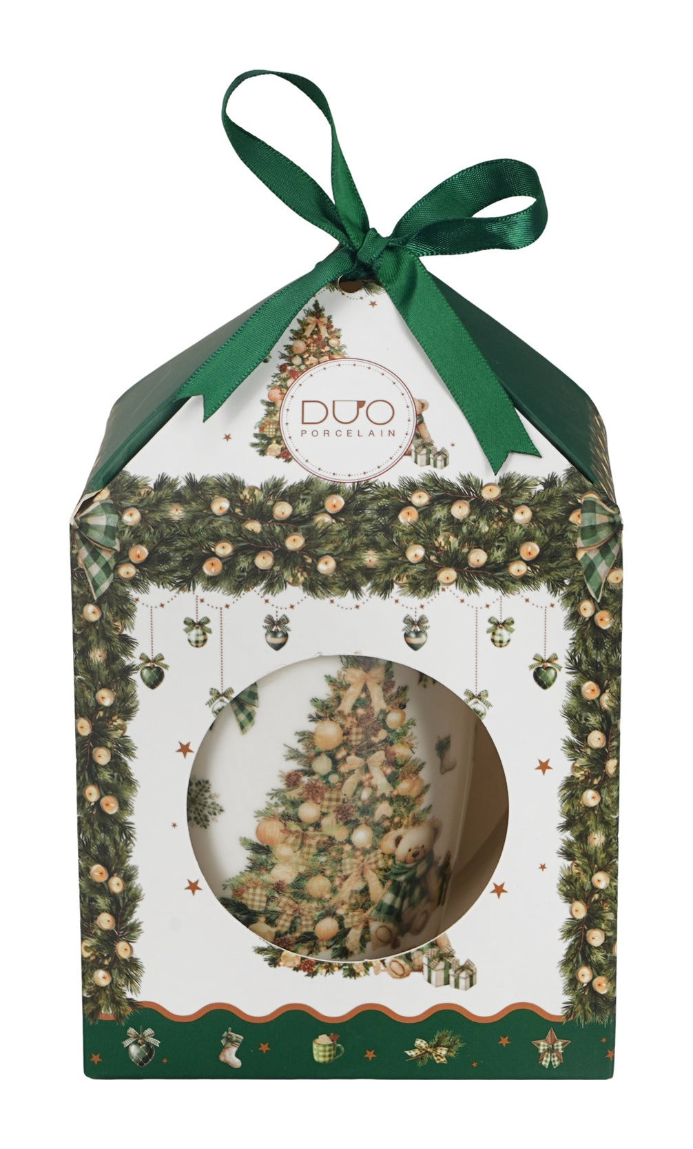 Cana cu infuzor Duo, Craciun, Tree Sparkle, portelan, multicolor, 360 ml