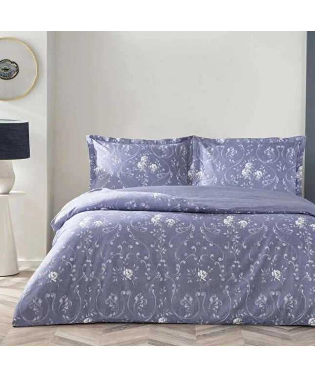 Lenjerie de pat bumbac 100% satinat, cearceaf pilota 200x220cm, model floral, TAC Mako-Satin, Jeanne