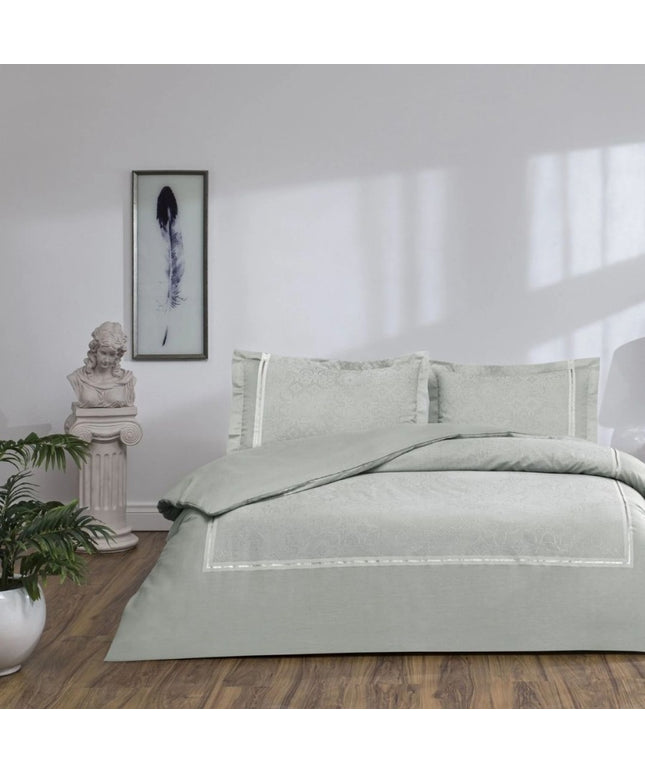 Lenjerie de pat bumbac 100% satinat, cearceaf pilota 200x220cm, model arabesc, TAC Mako-Satin, Salvoria